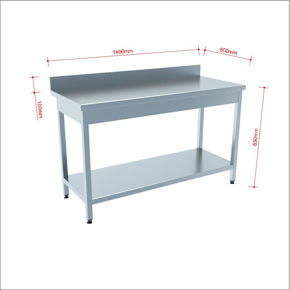 Arbeitstisch Profi 600 / mit Grundboden & Aufkantung B:1400