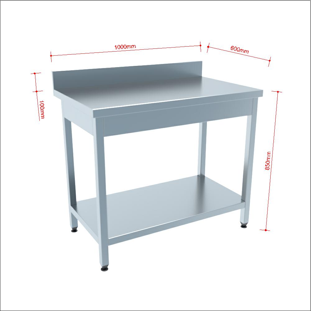 Arbeitstisch Profi 600 / mit Grundboden & Aufkantung B:1000