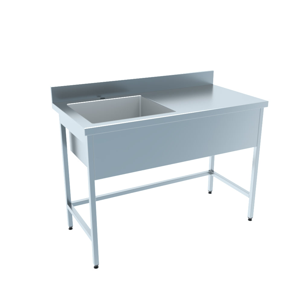 Spültisch Profi 600 / 1 Becken links Aufkantung B:1200